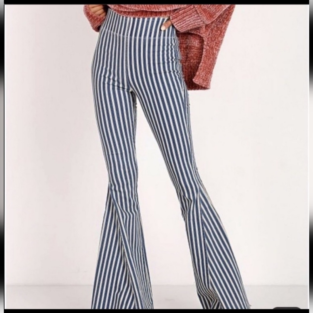 Show Me Your MuMu Stripe Bell-bottoms